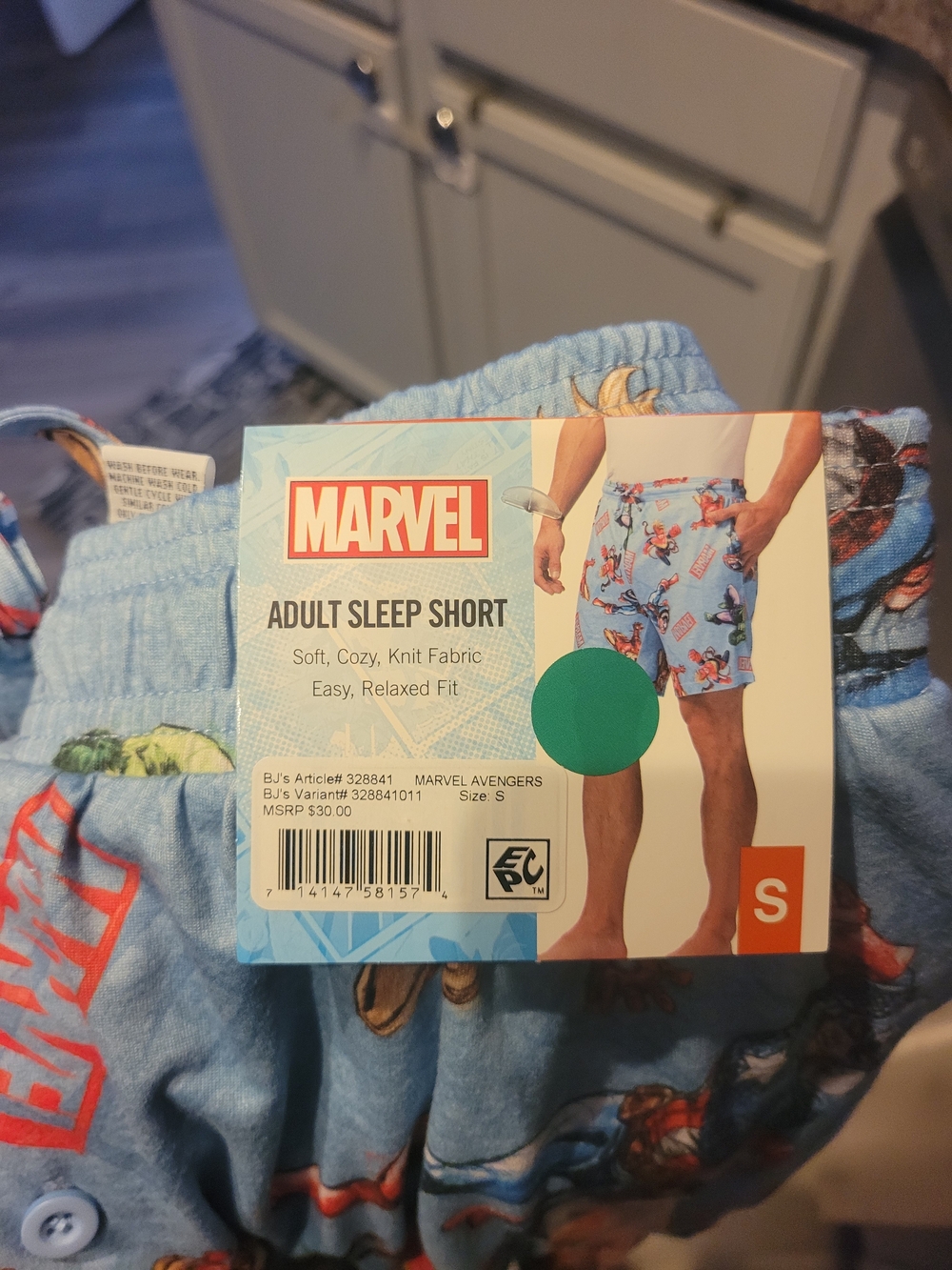 Marvel Men's Light Blue Avengers Sleep Shorts Nwt